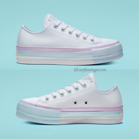 🌈 Converse Pastel Rainbow Platform Sneakers - Picture 6 of 8